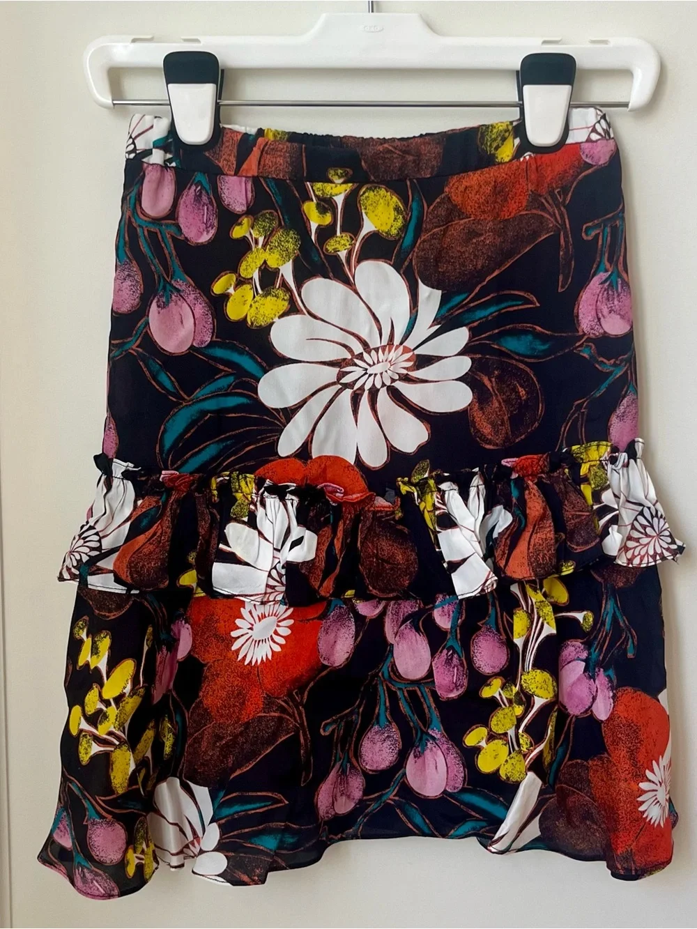 Marni Girls Floral Multicolor Tiered Ruffle Skirt Size 10 Years